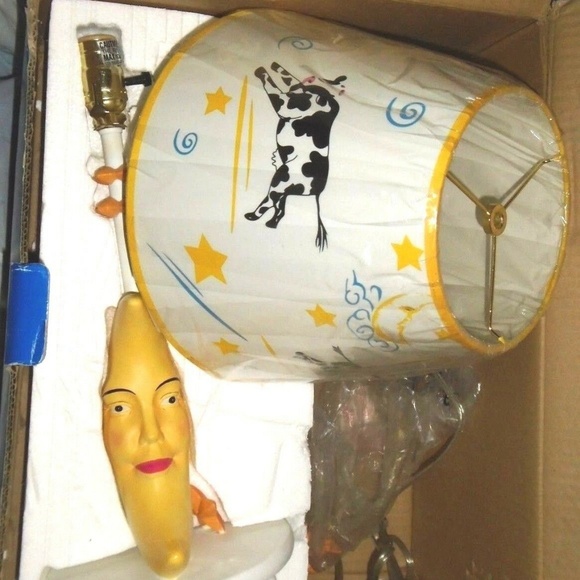 Vintage Kids Cow Over Moon Lamp - Picture 2 of 5